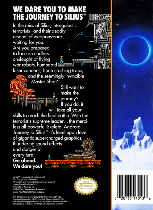 Journey to Silius — Box back