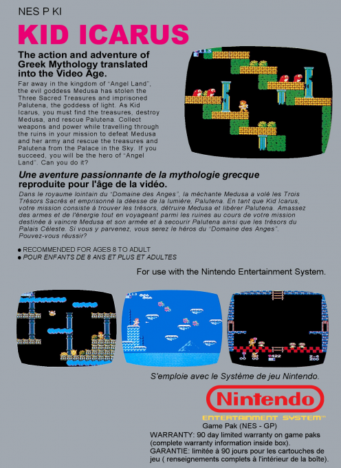 Kid Icarus — Box back