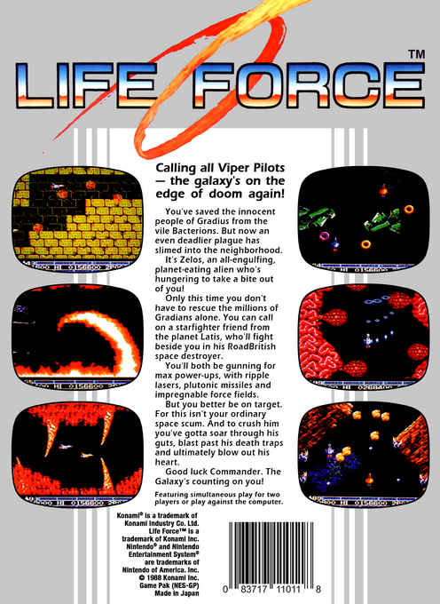 Life Force — Box back