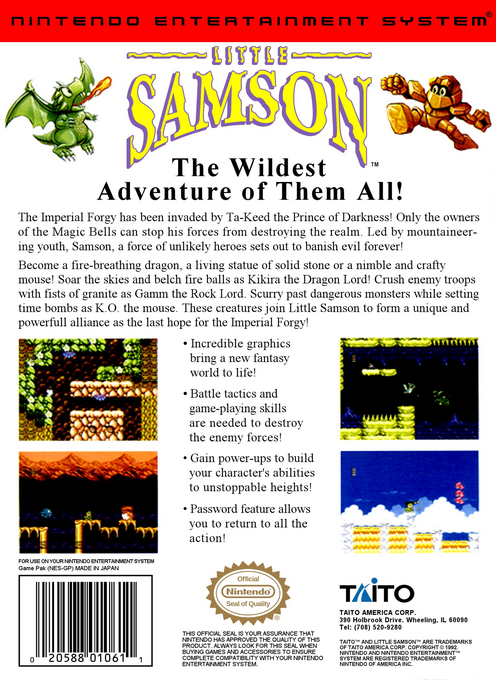 Little Samson — Box back