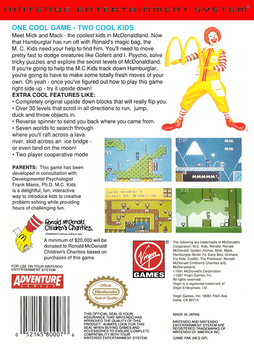 M.C. Kids — Box back