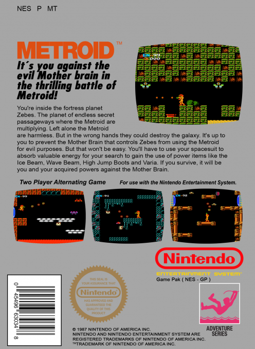 Metroid — Box back