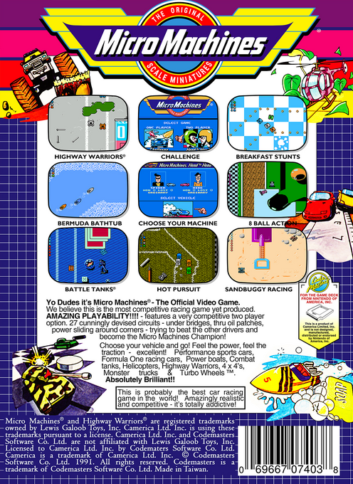 Micro Machines — Box back