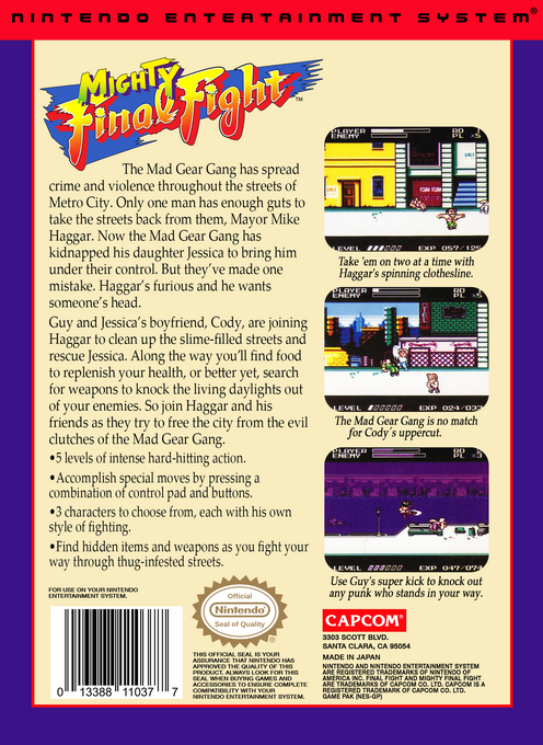 Mighty Final Fight — Box back