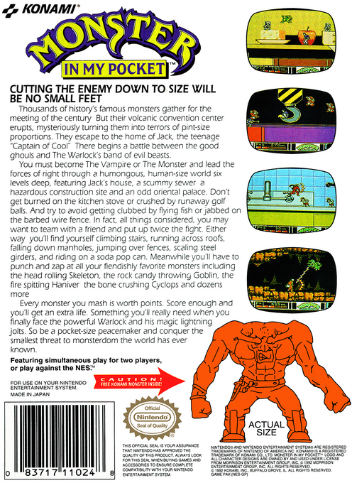Monster in My Pocket — Box back