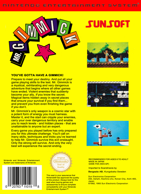 Mr. Gimmick — Box back
