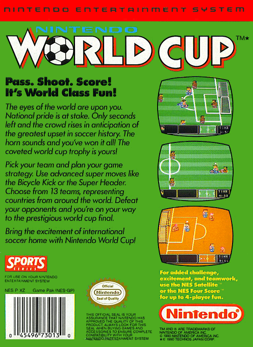 Nintendo World Cup — Box back
