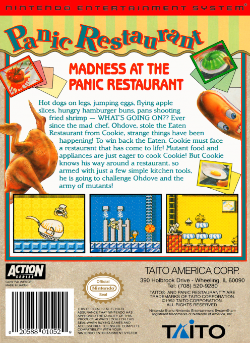 Panic Restaurant — Box back