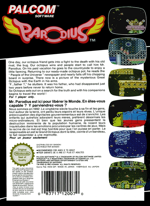 Parodius — Box back