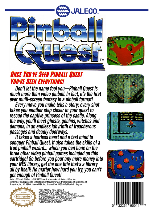 Pinball Quest — Box back