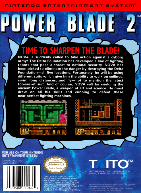 Power Blade 2 — Box back