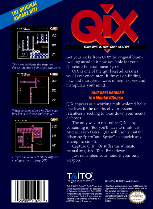 QIX — Box back