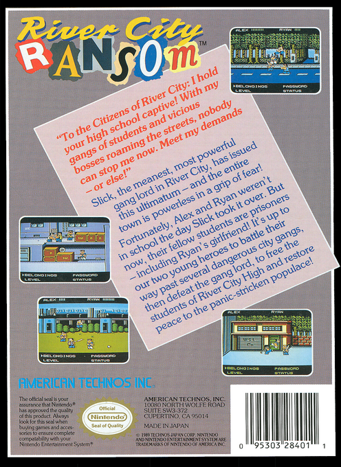 River City Ransom — Box back