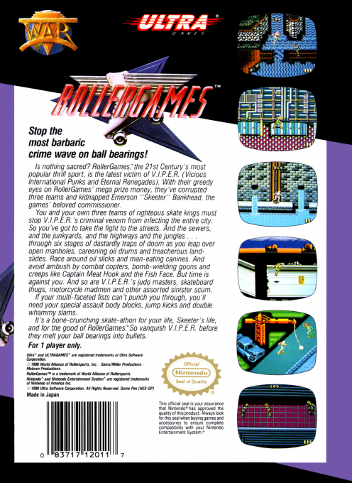 Rollergames — Box back