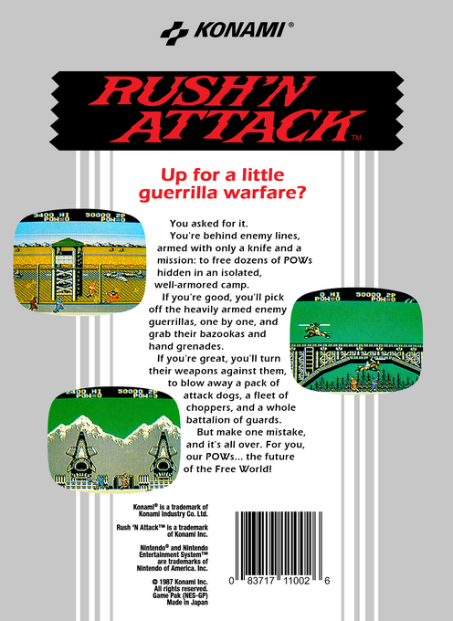 Rush'n Attack — Box back