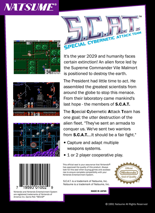 S.C.A.T. : Special Cybernetic Attack Team — Box back