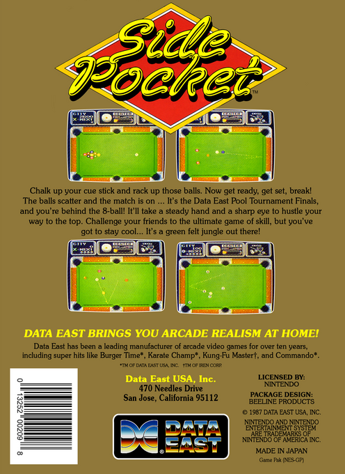 Side Pocket — Box back