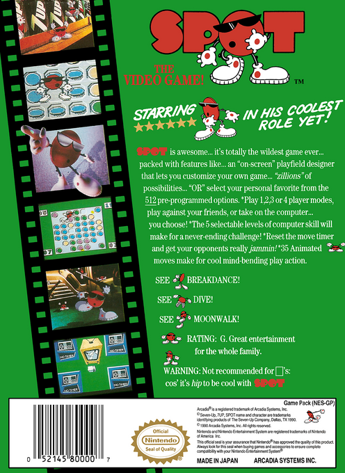 Spot : The Video Game — Box back