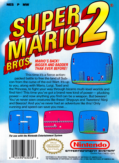 Super Mario Bros. 2 — Box back