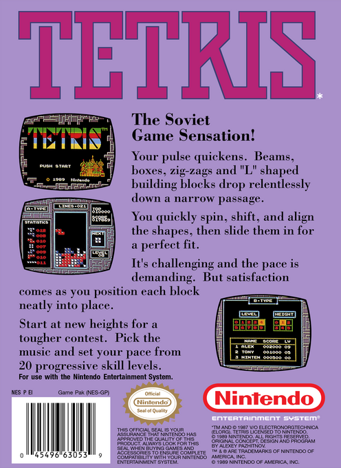 Tetris — Box back
