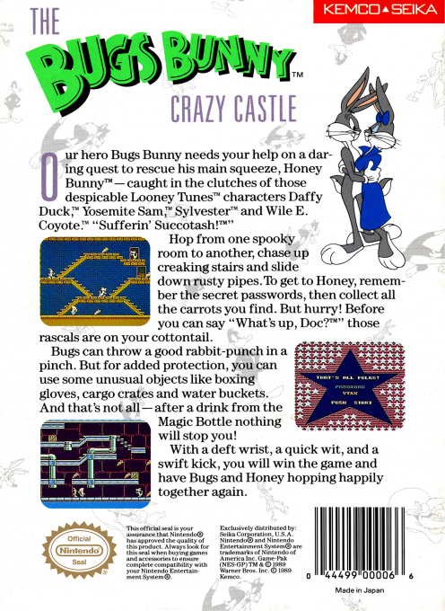 The Bugs Bunny Crazy Castle — Box back