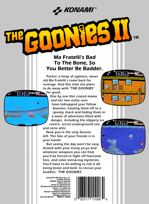 The Goonies II — Box back