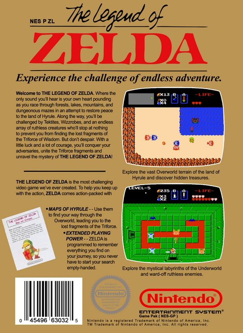 The Legend of Zelda — Box back