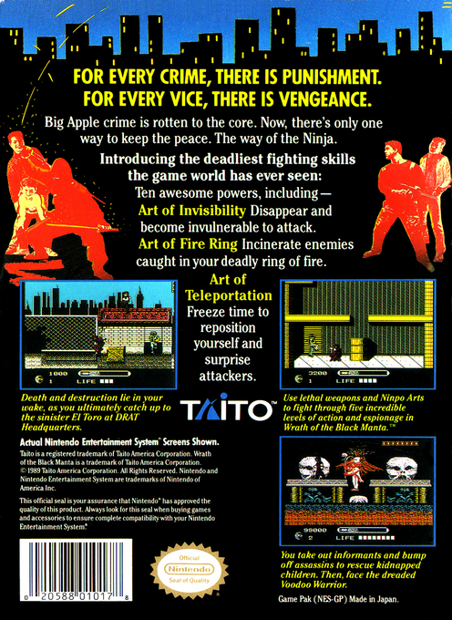 Wrath of the Black Manta — Box back