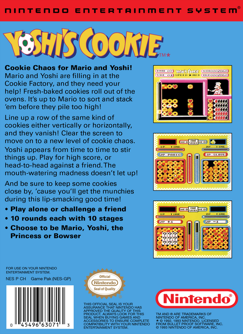 Yoshi's Cookie — Box back