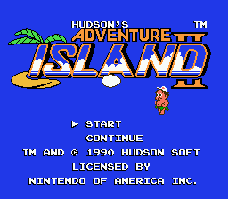 Adventure Island II — Title screen