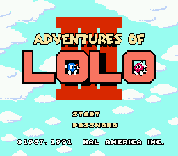 Adventures of Lolo 3 — Title screen