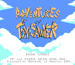 Adventures of Tom Sawyer — Title screen