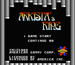 Arkista's Ring — Title screen
