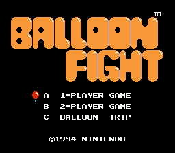 Balloon Fight — Title screen
