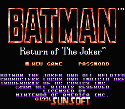 Batman : Return of the Joker — Title screen