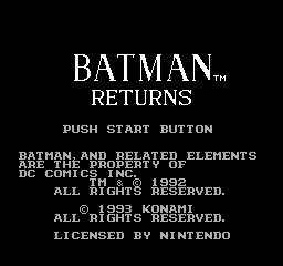 Batman Returns — Title screen