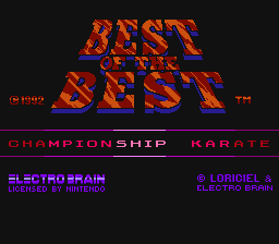 Best of the Best : Championship Karate — Title screen