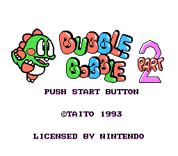 Bubble Bobble Part 2 — Title screen