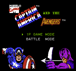 Captain America and the Avengers — Title screen