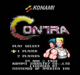 Contra — Title screen