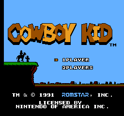Cowboy Kid — Title screen