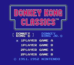 Donkey Kong Classics — Title screen