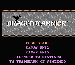 Dragon Warrior — Title screen