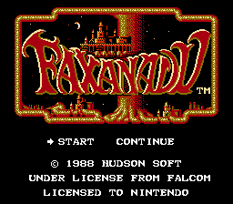 Faxanadu — Title screen