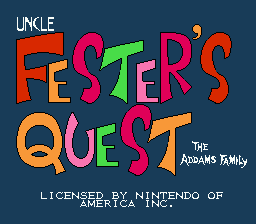 Fester's Quest — Title screen