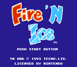 Fire 'n Ice — Title screen