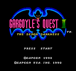 Gargoyle's Quest II — Title screen