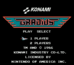 Gradius — Title screen