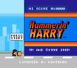 Hammerin' Harry — Title screen