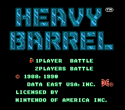 Heavy Barrel — Title screen